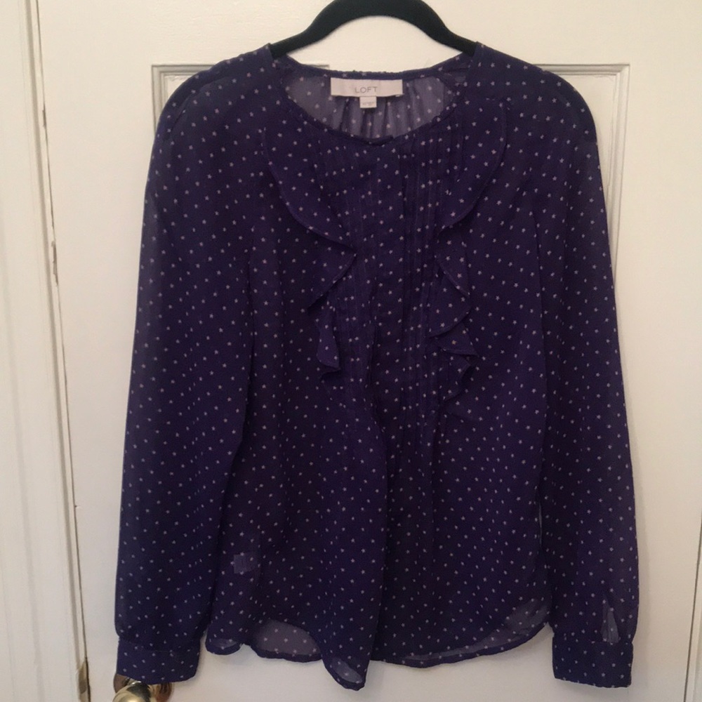 💜Sheer purple LOFT blouse💜